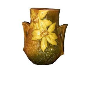 Roseville Clematis Double Handle Vintage Vase
